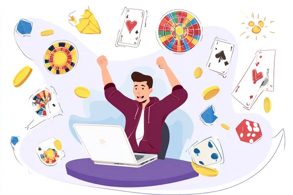 A person using their device against a moody casino-themed background, illustrating the smooth re-entry process at BDOK.